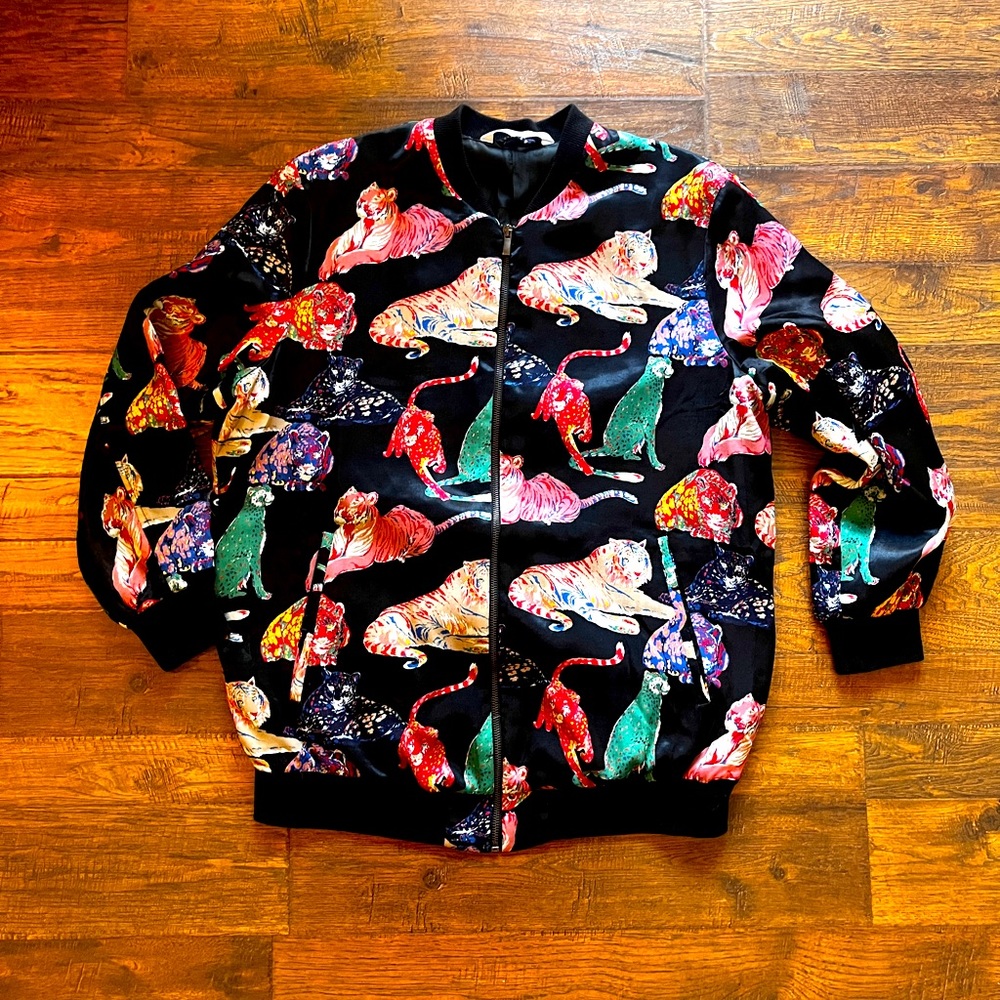 Zara Satin Safari Bomber Jacket